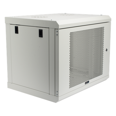 Gabinete de Pared / 9U / Profundidad 455 mm / Puerta Perforada / Carga 80 kg / Acero Reforzado / Color Blanco | SIERRA STORE