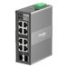 Switch Industrial Easy Managed / 8 Puertos Gigabit / 2× Combo RJ45/SFP / 16 Gbps / -40°C a 75°C (-40°F a 167°F) / Protección 6kV / | SIERRA STORE