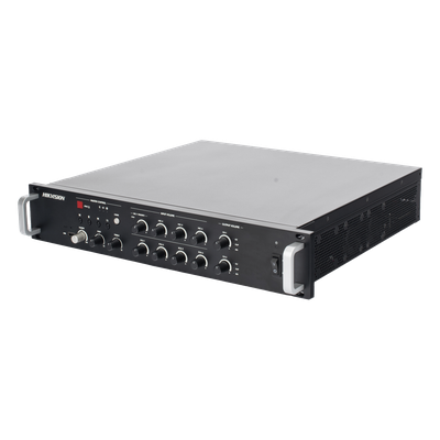 HIKVISION DS-QAZ1A500G1-VB2 - Amplificador de Red / 2 Zonas 250W / Salida 100V/70V / Bluetooth 5.0 / Entrada de Alarma / Control por | SIERRA STORE