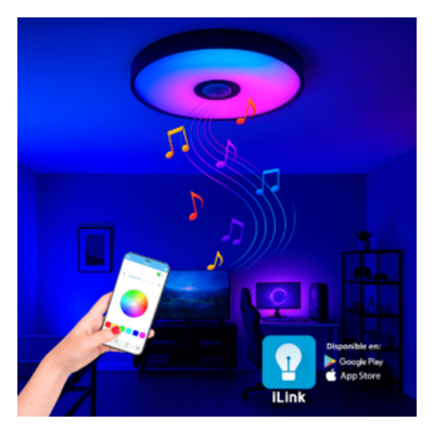 Luminario LED RGB / 30W / 2400 Lúmenes / Bluetooth / Control por App / Voltaje Universal 85-265V / 380 mm (1.2 ft) Diámetro | SIERRA STORE