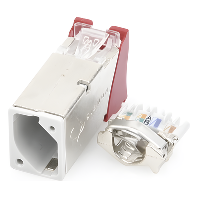 SIEMON Z6A-S03 - Jack Cat6A / Blindado STP / Montaje Híbrido Plano y Angulado / Color Rojo | SIERRA STORE