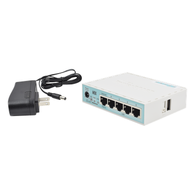 (hEX) RouterBoard, 5 Puertos Gigabit Ethernet, 1 Puerto USB y versión 3 | SIERRA STORE