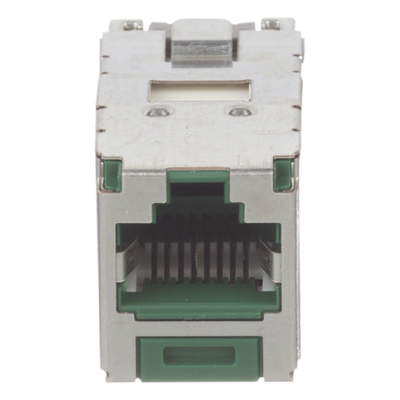 PANDUIT CJS6X88TGGRY - Jack RJ45 Blindado / Cat 6A / Estilo TG Sin Impacto / PoE 100W / Verde | SIERRA STORE
