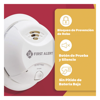 Detector de Humo Autónomo, No Requiere Panel, Batería Sellada de Litio por 10 años, Sensor por Ionización, Sin cableado | SIERRA STORE
