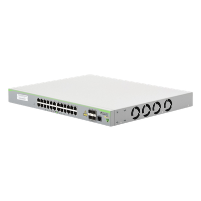 Switch PoE+ Administrable CentreCOM FS980M, Capa 3 de 24 Puertos 10/100 Mbps + 4 puertos SFP, 375 W | SIERRA STORE