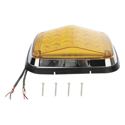Luz de Advertencia LED / 8 x 6 in (203 x 152 mm) / Color Ámbar / 24 LEDs / IP67 / 11 Patrones de Destello / 12-30 VCD | SIERRA STORE