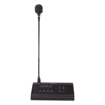 Micrófono de Voceo / 4 Zonas / Comunicación 1 km (3280.8 ft) / Conexión RJ45 / Medidor de Nivel 10 Segmentos / Alimentación 24V DC | SIERRA STORE