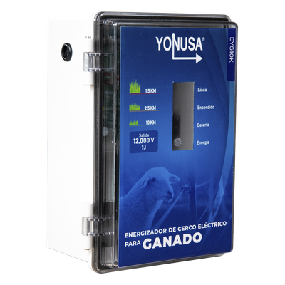 Energizador para Cercas Electrificadas / 10,000 V / 2 Joules / 25 km (82,020 ft) de Protección / Alimentación Solar 12 V | SIERRA STORE