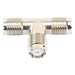Adaptador RF en T / Triple Mini-UHF Hembra / Cuerpo Níquel / Contactos Plata / Dieléctrico Teflón | SIERRA STORE