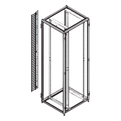 Organizador Vertical de Cables Rack / 48 UR / Acero Negro / Sección 95x208 mm / Capacidad 726 Cables / Fijación Flecha 1.75 pulg | SIERRA STORE