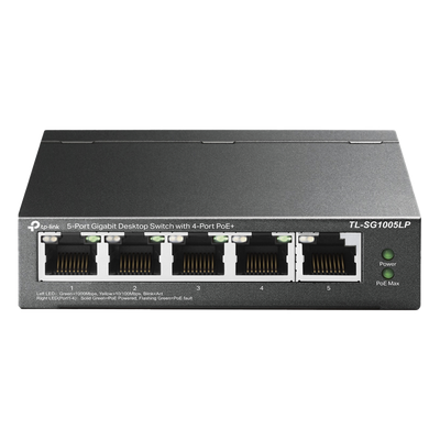 Switch Escritorio No Administrable / 5 Puertos Gigabit / 4 Puertos PoE 802.3af/at / 40 W / Sin Ventilador / 3.9 x 3.9 x 1.0 pulgadas | SIERRA STORE
