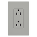 Contacto Dúplex de Pared / 15 A / 125 V / Placa Frontal Gris / Instalación Sin Tornillos Visibles / Compatible Multi-Gang | SIERRA STORE