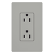 Contacto Dúplex de Pared / 15 A / 125 V / Placa Frontal Gris / Instalación Sin Tornillos Visibles / Compatible Multi-Gang | SIERRA STORE