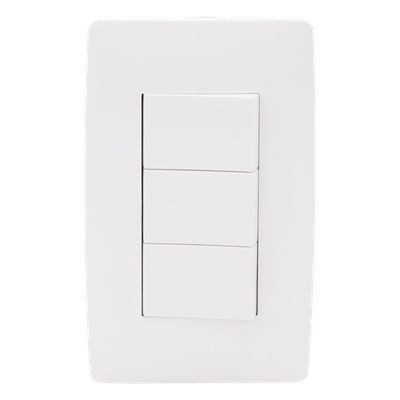 Apagador Triple Sencillo de 10 A/ 127 V CA ~ 60 Hz / Color Blanco. | SIERRA STORE