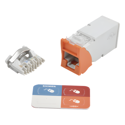 SIEMON Z6-09 - Jack UTP Categoría 6 / Montaje Híbrido Plano y Angulado / IDC Diagonal / Color Naranja | SIERRA STORE