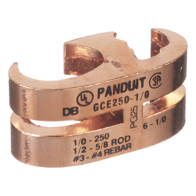 PANDUIT GCE250-250-Q - Conector de Tierra tipo E / 1/0 AWG STR - 250 KCMIL / Cobre / IEEE 837 / UL467 / CSA / Enterrable | SIERRA STORE