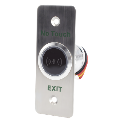 HIKVISION DS-K7P04A - Botón de Salida Sin Contacto / Detección Ajustable 40-120 mm / LED Bicolor / Contacto NO/NC/COM / Acero | SIERRA STORE