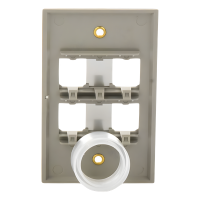 PANDUIT CFP4SY - Placa de Pared Vertical / Acero Inoxidable Grado 304 / 4 Puertos Mini-Com / 2.74 x 4.5 pulgadas | SIERRA STORE