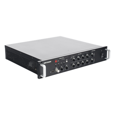 HIKVISION DS-QAZ1A500G1-VB2 - Amplificador de Red / 2 Zonas 250W / Salida 100V/70V / Bluetooth 5.0 / Entrada de Alarma / Control por | SIERRA STORE