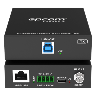 Extensor USB 3.0 / Hasta 100 m (328 ft) por CAT6a / PoC Bidireccional 24 Vcc / RS-232 / 4x USB-A / 5 Gbps | SIERRA STORE