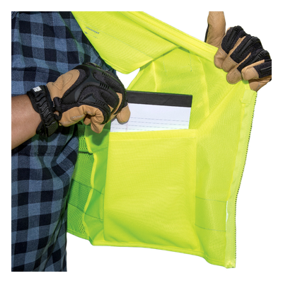 Chaleco de seguridad reflectante / Talla XL / ANSI/ISEA 107-2015 Tipo R Clase 2 / Pecho 44''-50'' (111,8-127 cm) / Amarillo alta | SIERRA STORE