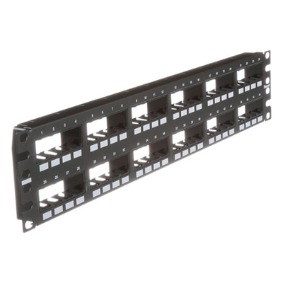 PANDUIT CPP48FMWBLY - Panel de Parcheo Modular / 48 Puertos / 2UR / Montaje al Ras / Sin Blindaje / 19' Rack | SIERRA STORE