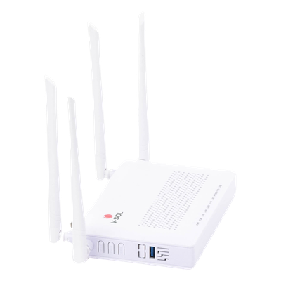 ONU Dual GPON/EPON / Wi-Fi AC Doble Banda / 4 Antenas 5 dBi / 2x LAN Gigabit / 1x FXS / 1x CATV / 12V 1A / 0 a 55°C | SIERRA STORE