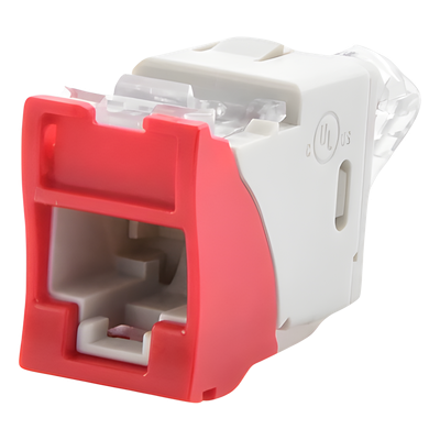 SIEMON U6A-H03NS - Jack RJ45 Cat6a / UTP / Montaje Híbrido Plano-Angulado / Terminación 110 / Color Rojo | SIERRA STORE