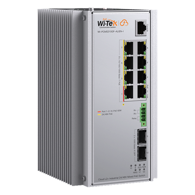 Switch Industrial Administrable / 8 Puertos PoE Gigabit / 2 SFP / 240 W / -40 a 80 °C / 6 kV Protección | SIERRA STORE