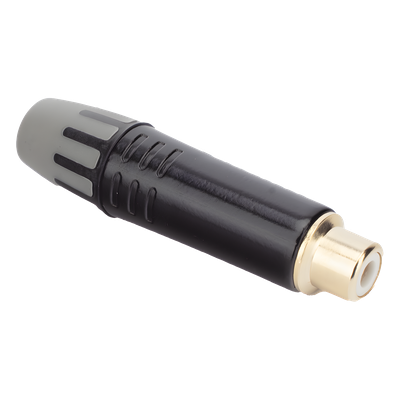 Conector RCA Hembra / Contacto Chapado en Oro / Carcasa Metálica Negra / Cable OD 3.5-6.5 mm / 2000 Ciclos | SIERRA STORE