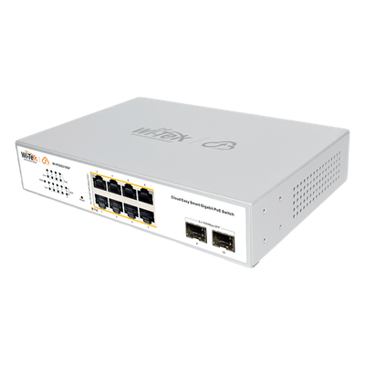 Switch PoE Administrable / 8 Puertos Gigabit PoE af/at / 2 x SFP Gigabit / Presupuesto PoE 120 W / Administración Cloud | SIERRA STORE