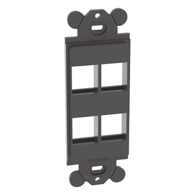 PANDUIT NK4RMFBL - Marco de Módulo Dúplex / 4 Puertos Keystone / Compatible GFCI / Color Negro / 1.5 x 3.5 in | SIERRA STORE