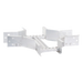Derivación "X" Horizontal de Aluminio Perfil Z / Peralte 3 1/4" / Ancho 6"/ Radio 8" / Incluye Tornillería (CHXHEZ314R8X6AK) | SIERRA STORE