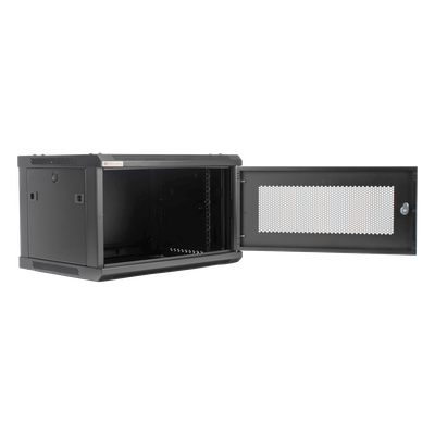 Gabinete de Pared / 6UR / 19in / 450mm Profundidad / 60kg Carga / Acero Negro | SIERRA STORE