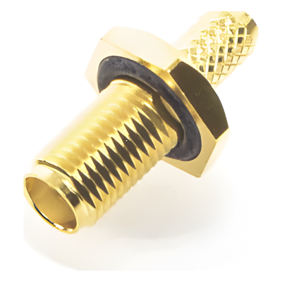 Conector SMA Hembra Inverso de Chasis en D Plano, Anillo Plegable para Cable RG-142/U, Oro/ Oro/ Teflón. | SIERRA STORE