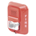 Sirena con estroboscopio / 2 hilos / 12-24 Vcd / candela 15 a 185 seleccionable / rojo con leyenda FIRE / Serie L | SIERRA STORE
