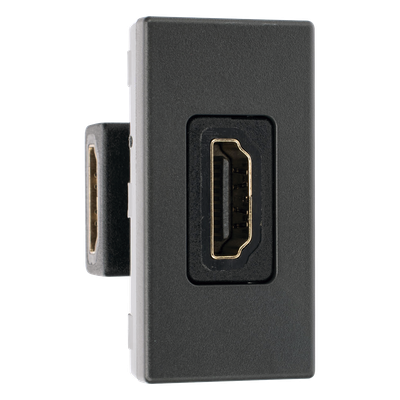 Módulo HDMI / Hembra-Hembra / Full HD 1080p / 4K / Acabado Grafito RAL 7021 / Sistema Modular K45 | SIERRA STORE