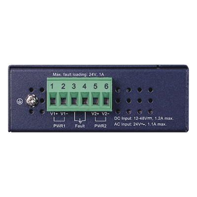 Switch Industrial No Administrable / 8 Puertos Gigabit 10/100/1000T / IP30 / Riel DIN y Pared / -40 a 75°C / 12-48 VDC | SIERRA STORE