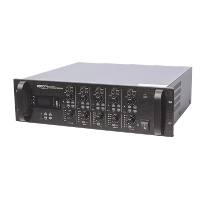 Mezclador Amplificador de Audio - 4 zonas de 240W RMS Hasta 960W | 4 Canales | 5 Entradas | MP3 Tuner USB/SD | 1 Entrada de Micrófono | SIERRA STORE