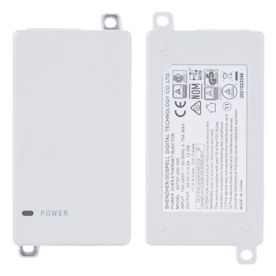 Inyector PoE Pasivo Gigabit / 24V CC / 0.5A / 100-240V Entrada / Montaje en Pared | SIERRA STORE