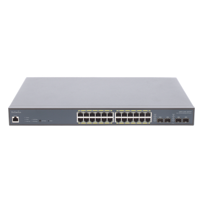 Switch PoE Administrable  de 24 Puertos Gigabit, 4 Puertos SFP, Soporta Hasta 410 W con Opción de Controlador para Serie Neutron y | SIERRA STORE