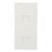 Placa Plana de Voz y Datos / Guardapolvo Integrado / 2 Puertos Keystone / Perfil 5 mm / 108 × 52 mm / 4.25 × 2.05 pulgadas / Color | SIERRA STORE