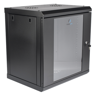 Gabinete de Pared / 12U / 19" / 455 mm Profundidad / Cristal Templado / 80 kg Carga / 1.99 x 2.04 x 1.57 pies | SIERRA STORE