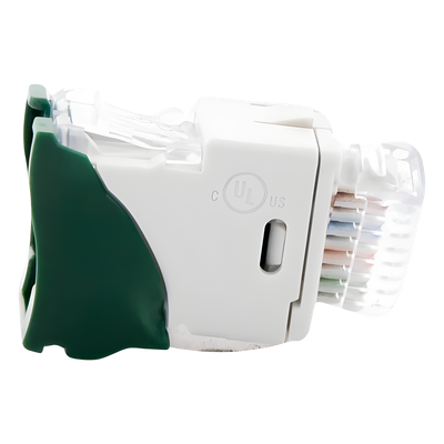 SIEMON U6A-H07NS - Jack / Cat6A UTP / Montaje Híbrido Plano-Angulado / Verde / Punch-Down 110 / RJ45 | SIERRA STORE