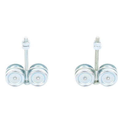 Kit de Carretillas para Puertas Colgantes / 4 Ruedas con Cojinete / Carga 150 lbs (68 kg) / Acero Galvanizado / 2 Unidades | SIERRA STORE
