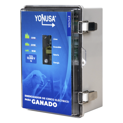 Energizador para Cercas Electrificadas / 10,000 V / 2 Joules / 25 km (82,020 ft) de Protección / Alimentación Solar 12 V | SIERRA STORE