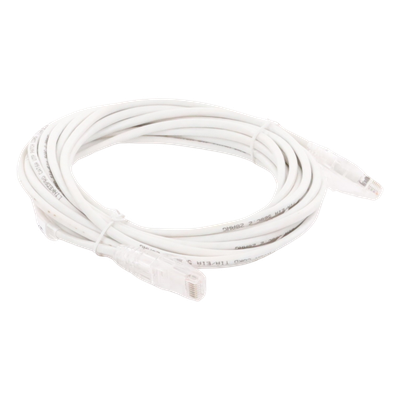 LINKEDPRO BY EPCOM LP-UT6A-500-WH-28 - Cable de Parcheo Slim UTP Cat6A / 5 m (16.40 ft) / 28 AWG / Blanco / RJ45 | SIERRA STORE