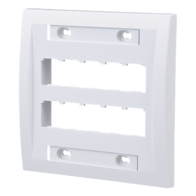 PANDUIT CFPE10WH-2GY - Placa de Pared Vertical / 10 Puertos Mini-Com / ABS / 4.5 x 4.5 pulg. / Blanco | SIERRA STORE