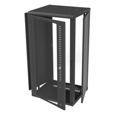 LINKEDPRO BY EPCOM SR-1924-GFP - Gabinete para Montaje en Pared, Puerta de Cristal Templado, Cuerpo Fijo con Rack 19" de 24 Unidades | SIERRA STORE