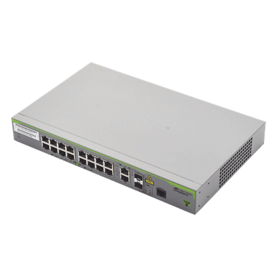 Switch Administrable CentreCOM FS980M, Capa 3 de 16 Puertos 10/100 Mbps + 2 puertos RJ45 Gigabit/SFP Combo | SIERRA STORE